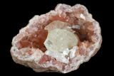 Pink Amethyst Geode Half With Calcite - Argentina #127294-1